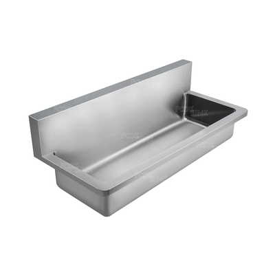 Factory Production Direct Price Public Sink Brushed Large Outdoor 304 Stainless Steel Sinks Kitchen Custom Size Commercial Stainless Steel 1200mm Long Hand Washing Trough