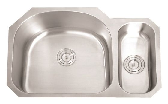 Handmade Double Bowl Commercial Kitchen Sink Convenient Installation