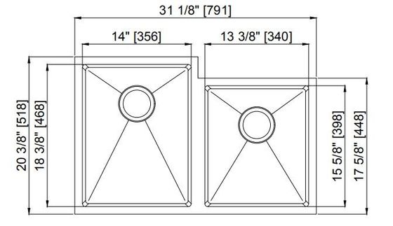 Double Bowl Undermount Kitchen Sink Manual Made With Polished Surface