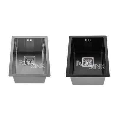 고품질 현대 수제 소형 304 스테인리스 스틸 싱크대 두꺼운 싱글 볼 나노 블랙 주방 다기능 디자인 바 RV용 싱크대