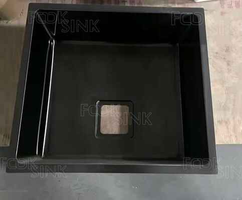 다기능 검은색 54x44cm 304 스테인레스 스틸 부엌 싱크대 PVD 사용자 지정 크기 수작업 싱크대