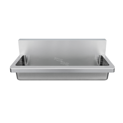 산업용 싱크장 1800x435mm 304 스테인리스 스틸 싱크장 공장 학교 닦은 완성도 벽에 장착 304 청소가 쉬운 금속 세탁 트러브 라벨로