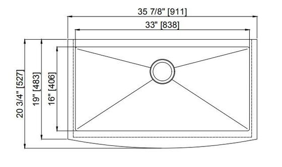 Household Apron Stainless Steel Kitchen Sink With Sound-Seadening Pads 
