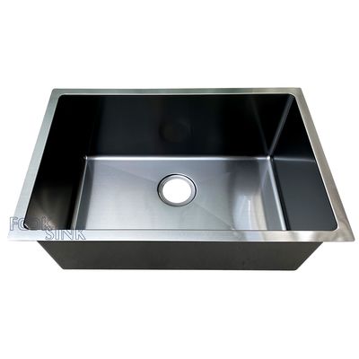 PVD Matt Black Stainless Steel Kitchen Sink Off Set Drain Hole For Home Decor